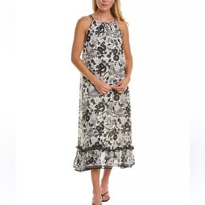 Max Studio Black and White Floral Maxi Dress NWT